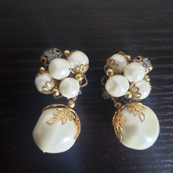 Lot 3 Pairs of Vintage Earrings Clip On and Pierced - Picture 6 of 10